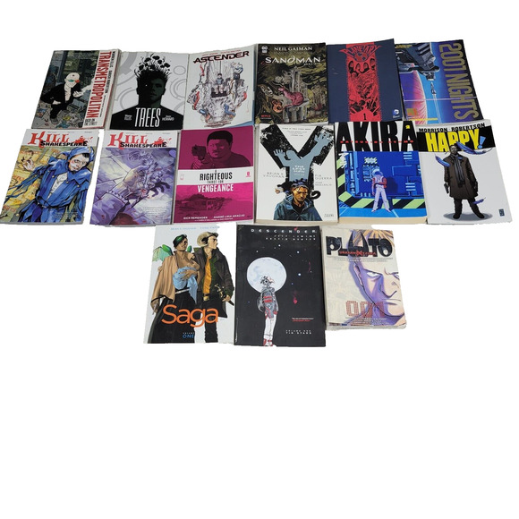 Graphic Novels Lot Manga Comic Book Books Plat Ascender Sandman Akira Happy - Picture 1 of 16